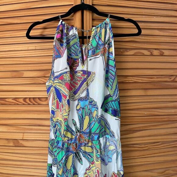 Amanda Uprichard Silk Floral Maxi Dress Butterfly Colorful Wedding Guest - Picture 7 of 8